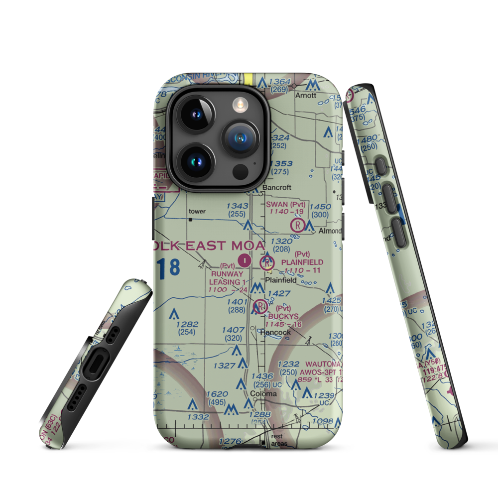 Runway Leasing Inc Nr 1 Airport (8WI2) VFR Sectional  Tough iPhone Case iPhone 15 Pro model shown