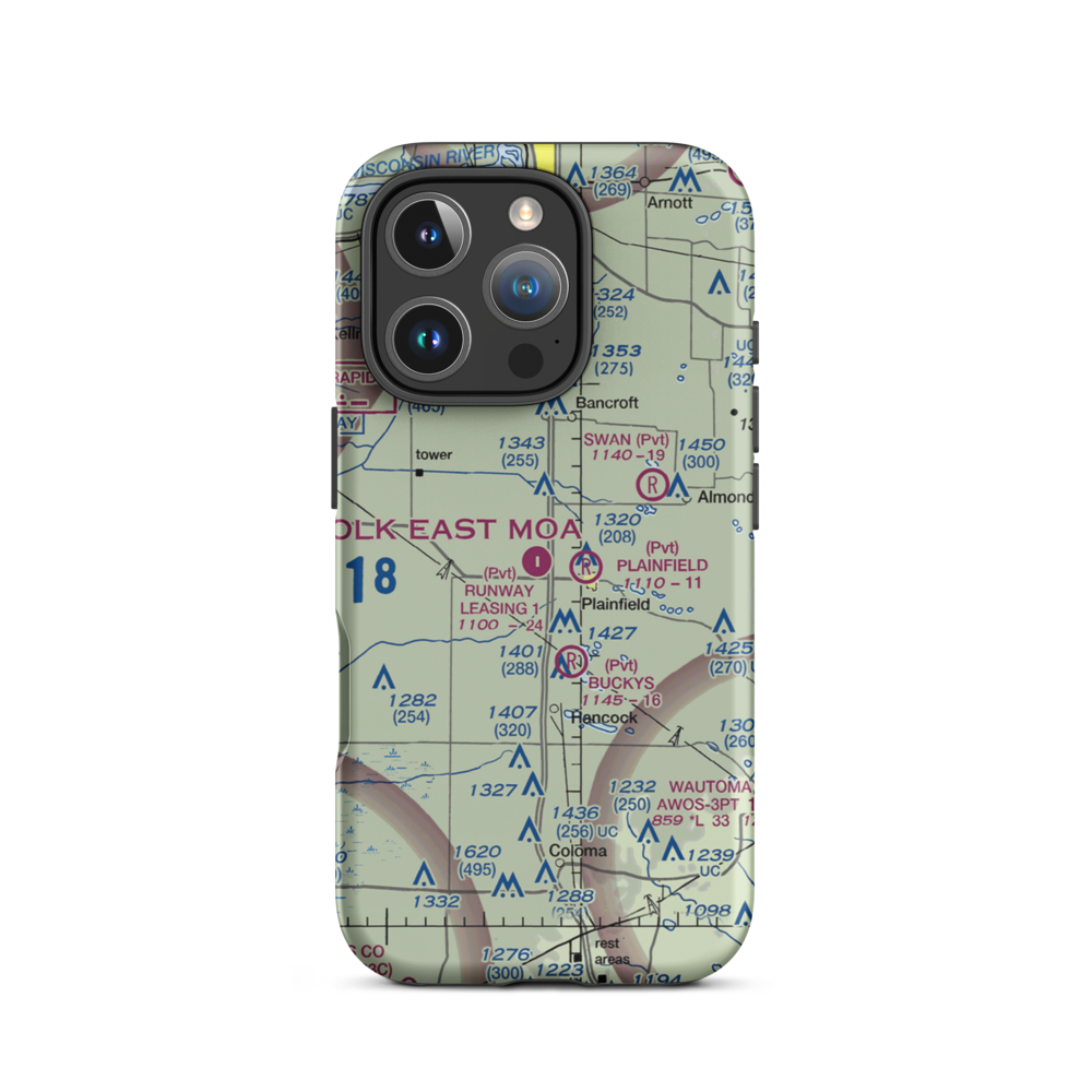 Runway Leasing Inc Nr 1 Airport (8WI2) VFR Sectional  Tough iPhone Case iPhone 16 Pro model shown