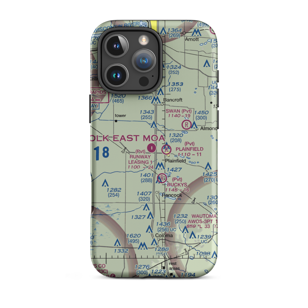 Runway Leasing Inc Nr 1 Airport (8WI2) VFR Sectional  Tough iPhone Case iPhone 16 Pro Max model shown