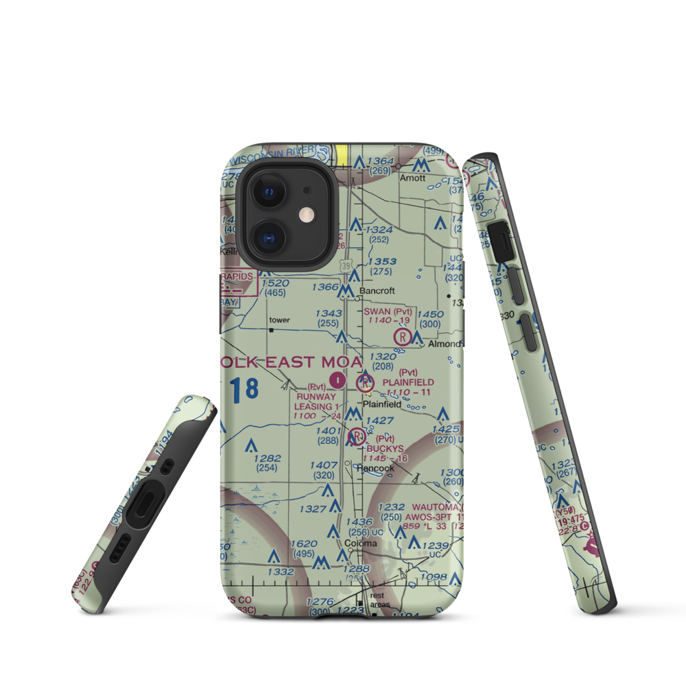 Runway Leasing Inc Nr 1 Airport (8WI2) VFR Sectional  Tough iPhone Case iPhone 12 mini model shown