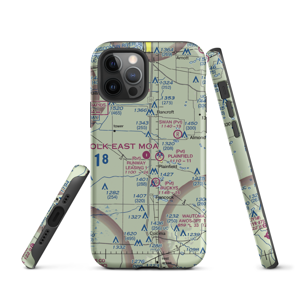Runway Leasing Inc Nr 1 Airport (8WI2) VFR Sectional  Tough iPhone Case iPhone 12 Pro model shown