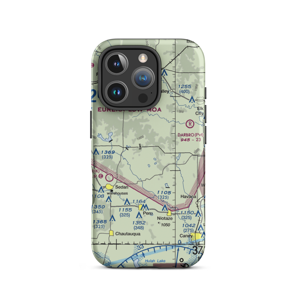 Rupp Airport (2KS0) VFR Sectional  Tough iPhone Case iPhone 16 Pro model shown