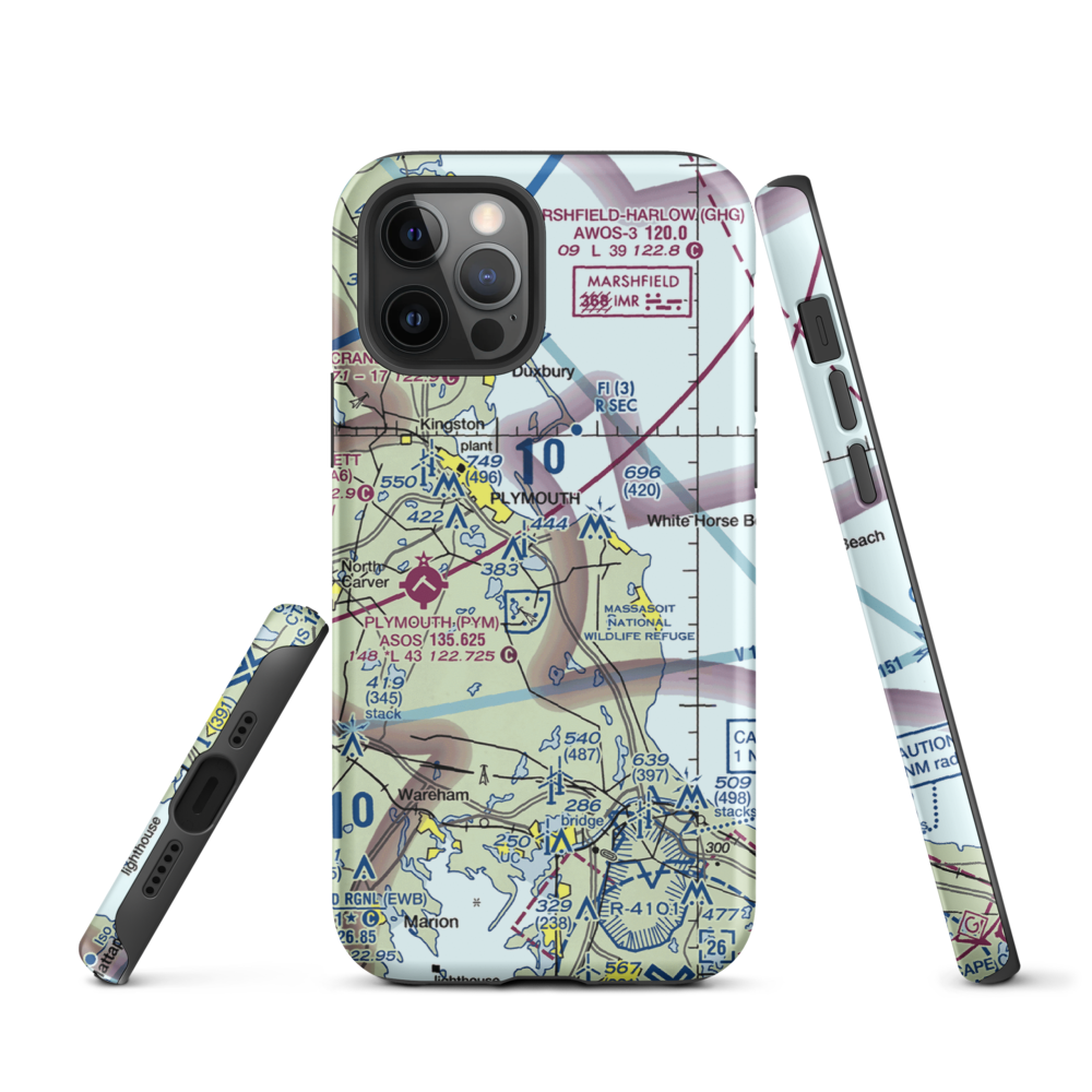 Russell Mill Pond Seaplane Base (MA78) VFR Sectional  Tough iPhone Case iPhone 12 Pro model shown