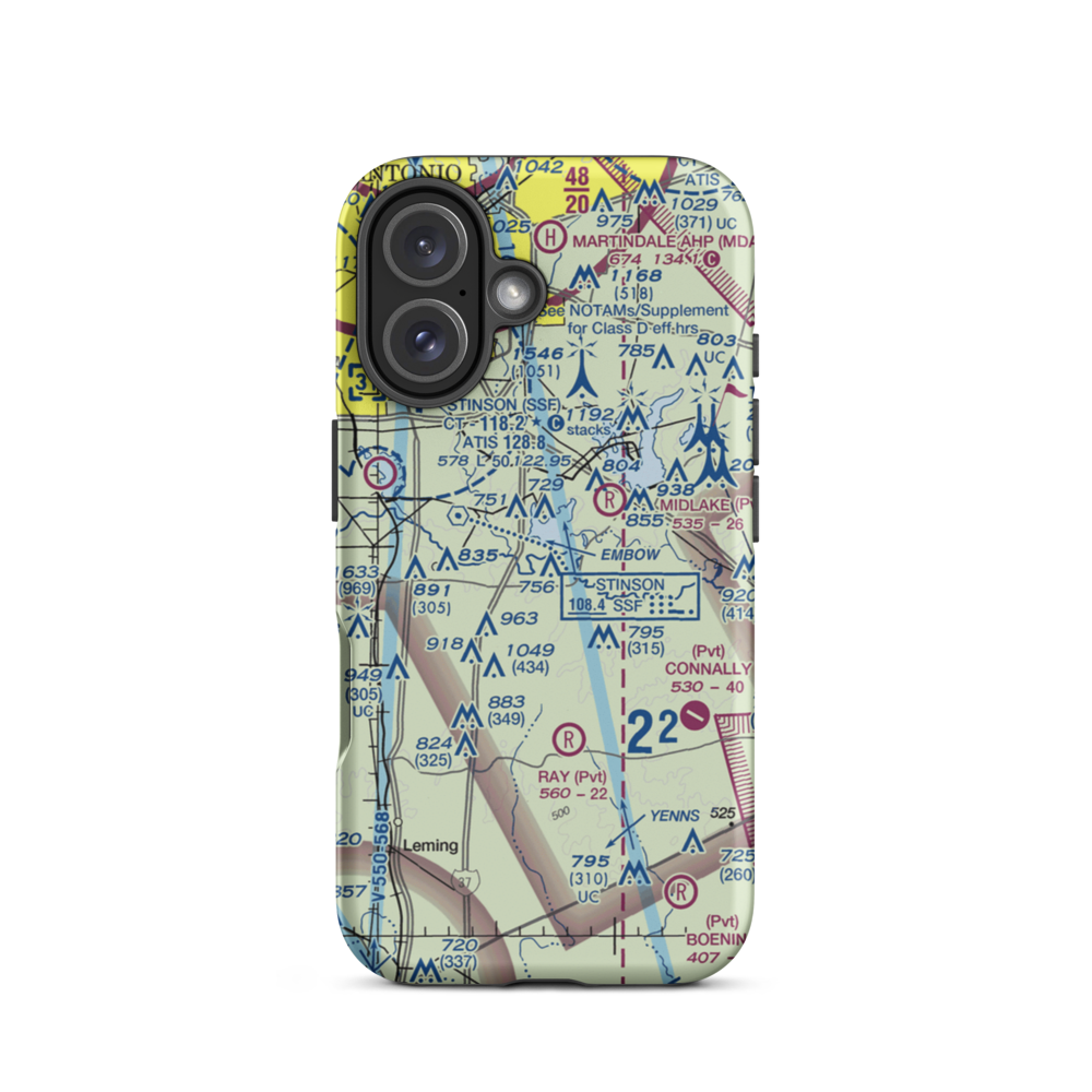 Russell Paradise Airport (2TX1) VFR Sectional  Tough iPhone Case iPhone 16 model shown