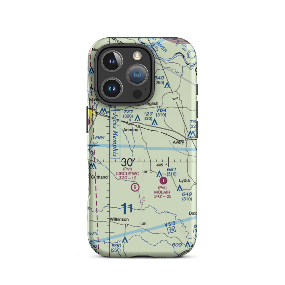 Russells Ranch Airport (TX19) VFR Sectional  Tough iPhone Case iPhone 16 Pro model shown