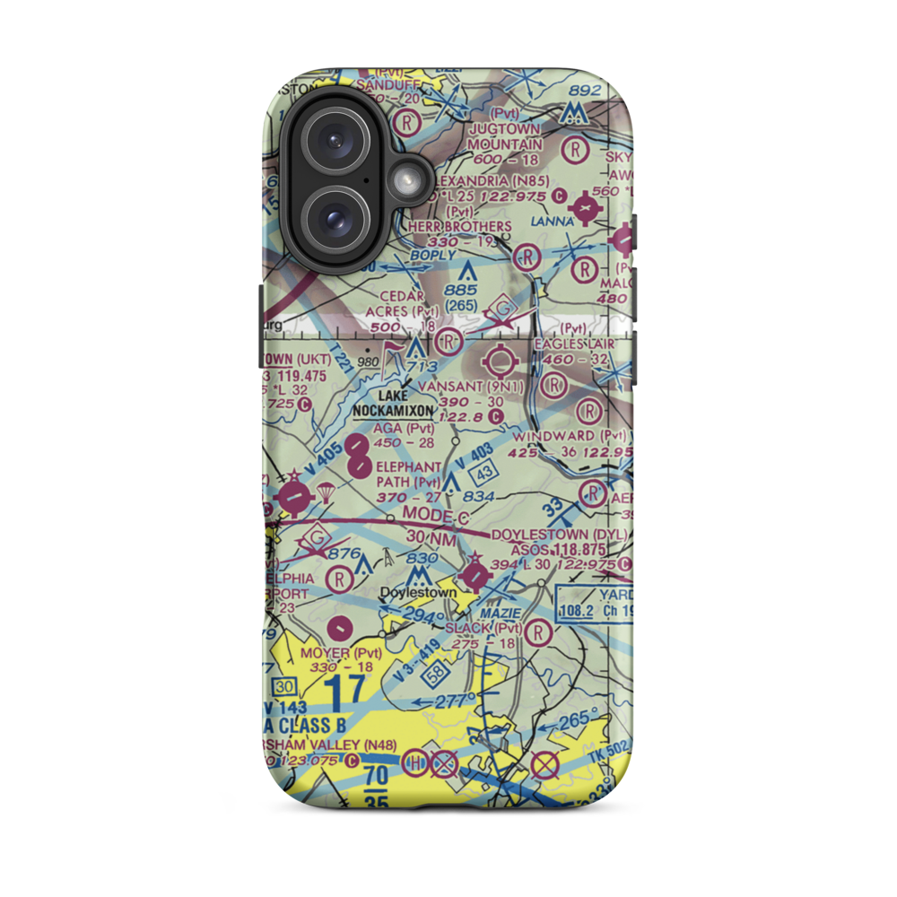 Russo Airstrip (4PA8) VFR Sectional  Tough iPhone Case iPhone 16 Plus model shown
