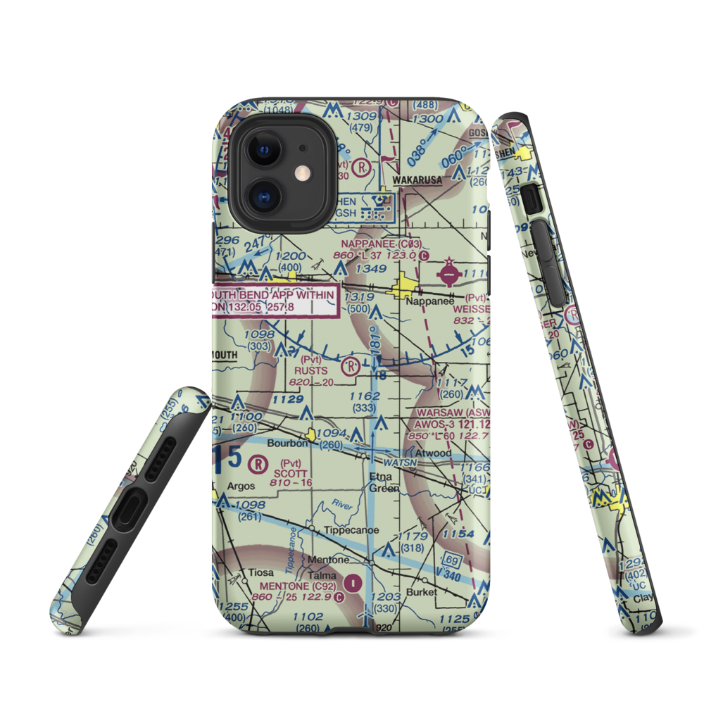 Rust's Landing Airport (II95) VFR Sectional  Tough iPhone Case iPhone 11 model shown