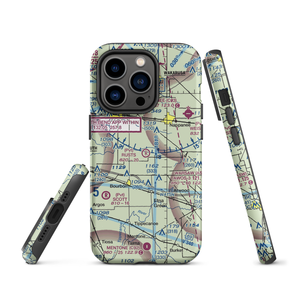 Rust's Landing Airport (II95) VFR Sectional  Tough iPhone Case iPhone 14 Pro model shown