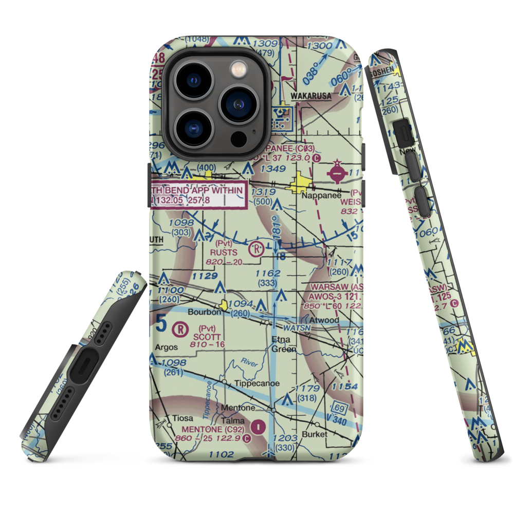 Rust's Landing Airport (II95) VFR Sectional  Tough iPhone Case iPhone 14 Pro Max model shown