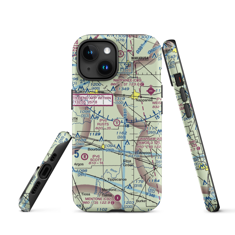 Rust's Landing Airport (II95) VFR Sectional  Tough iPhone Case iPhone 15 model shown
