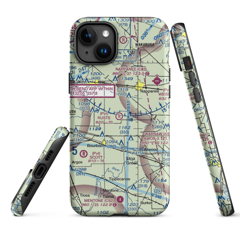 Rust's Landing Airport (II95) VFR Sectional  Tough iPhone Case iPhone 15 Plus model shown
