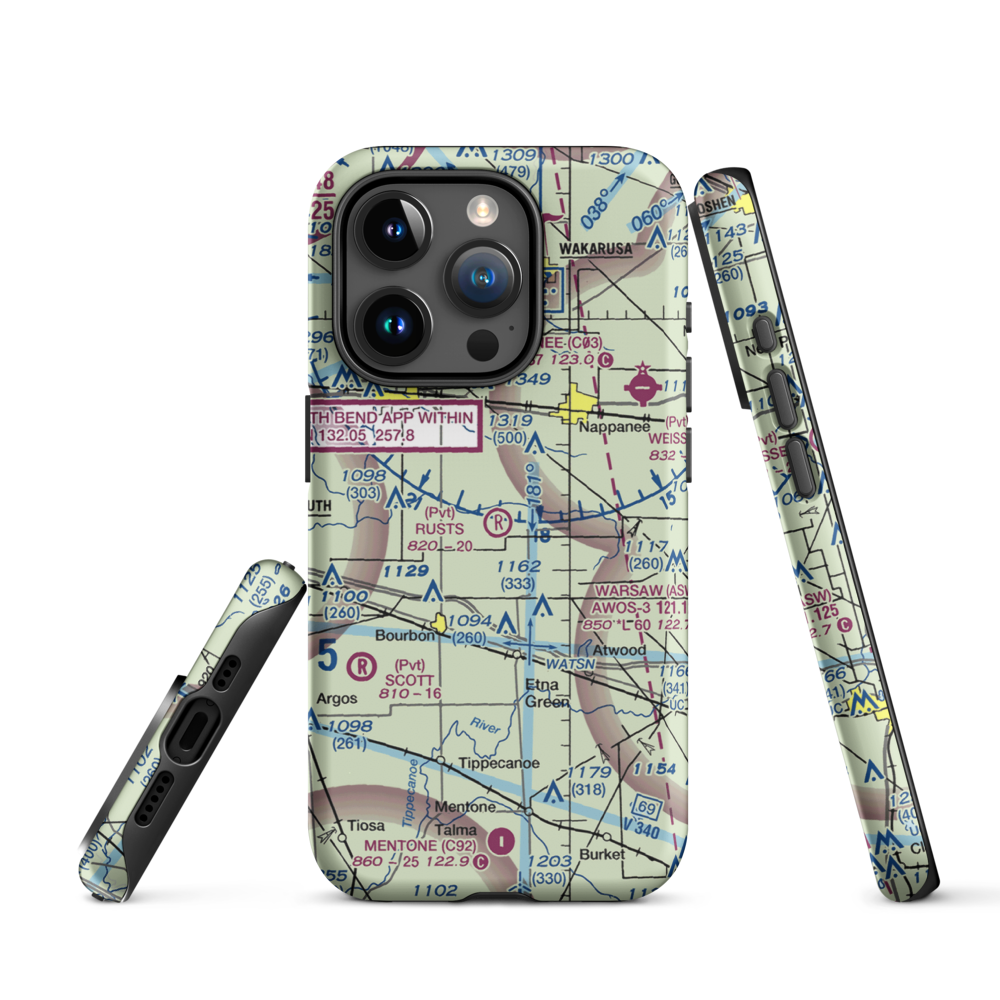 Rust's Landing Airport (II95) VFR Sectional  Tough iPhone Case iPhone 15 Pro model shown