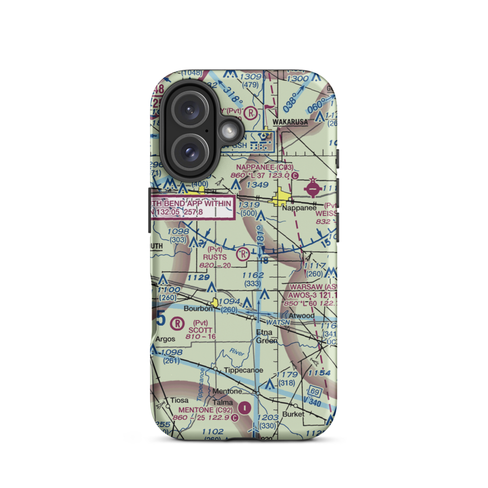 Rust's Landing Airport (II95) VFR Sectional  Tough iPhone Case iPhone 16 model shown