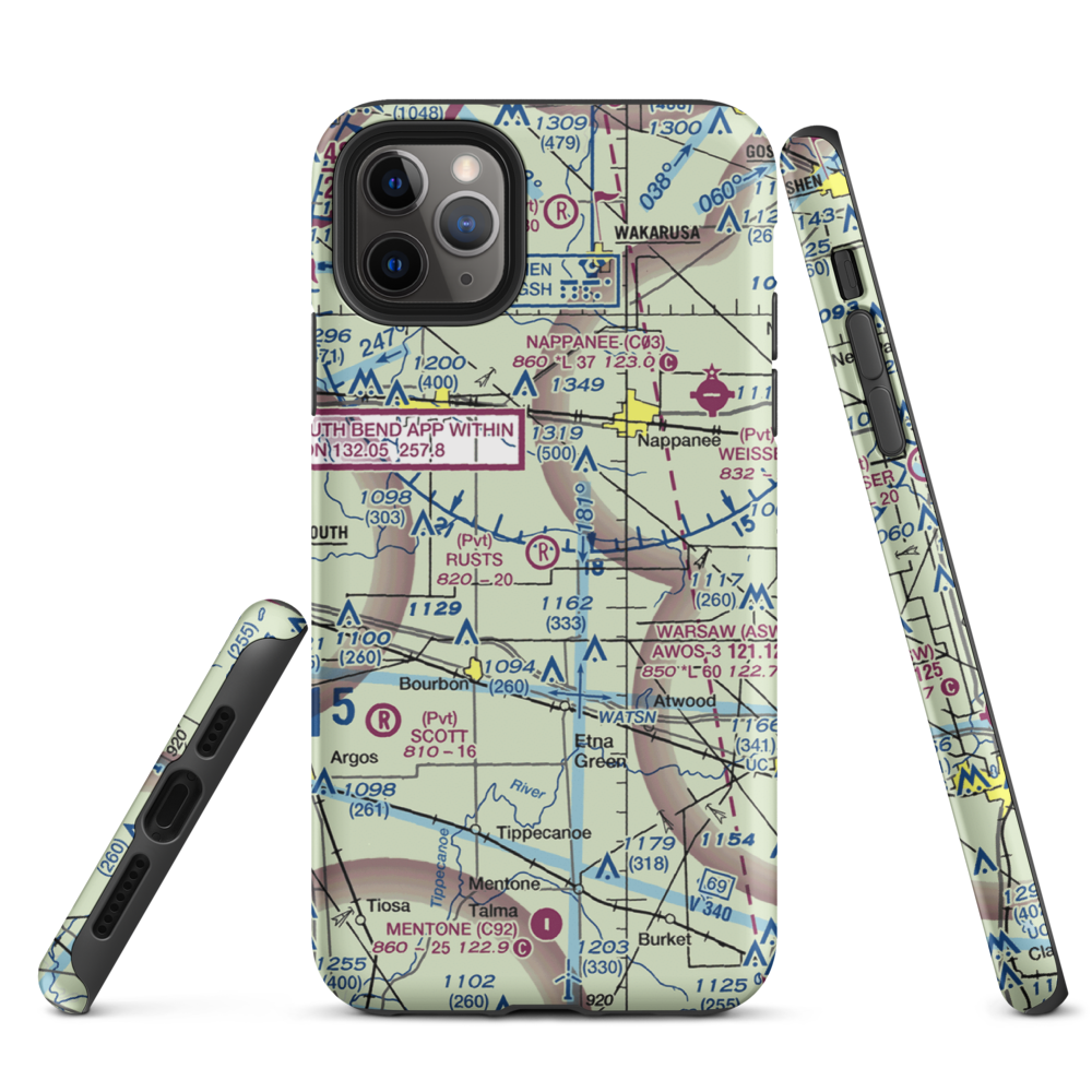Rust's Landing Airport (II95) VFR Sectional  Tough iPhone Case iPhone 11 Pro Max model shown
