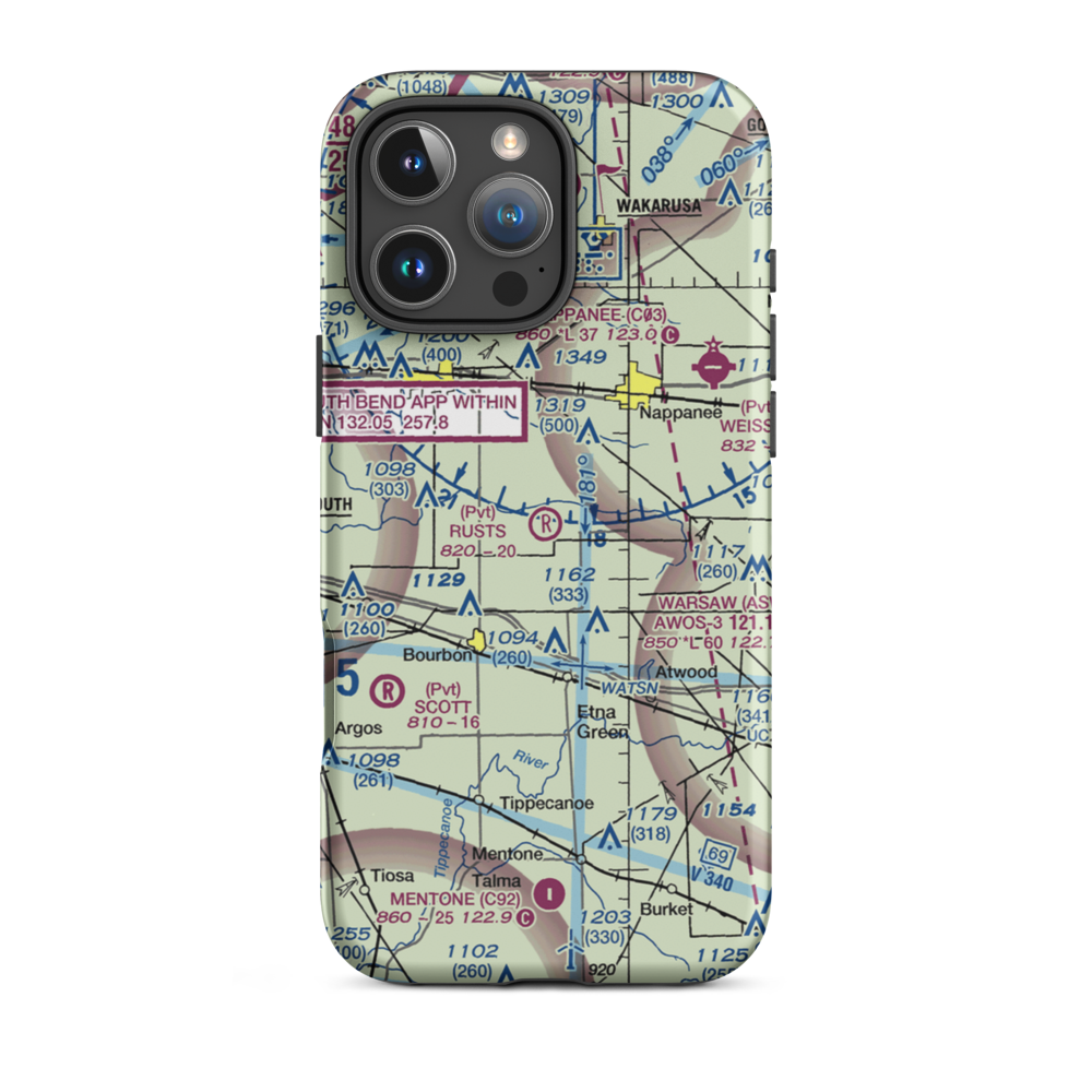 Rust's Landing Airport (II95) VFR Sectional  Tough iPhone Case iPhone 16 Pro Max model shown