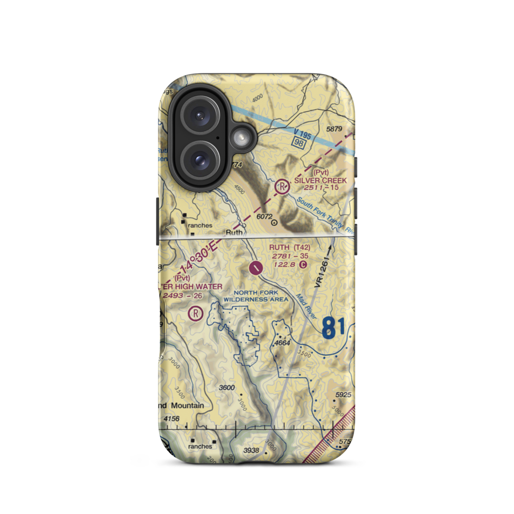 Ruth Airport (T42) VFR Sectional  Tough iPhone Case iPhone 16 model shown