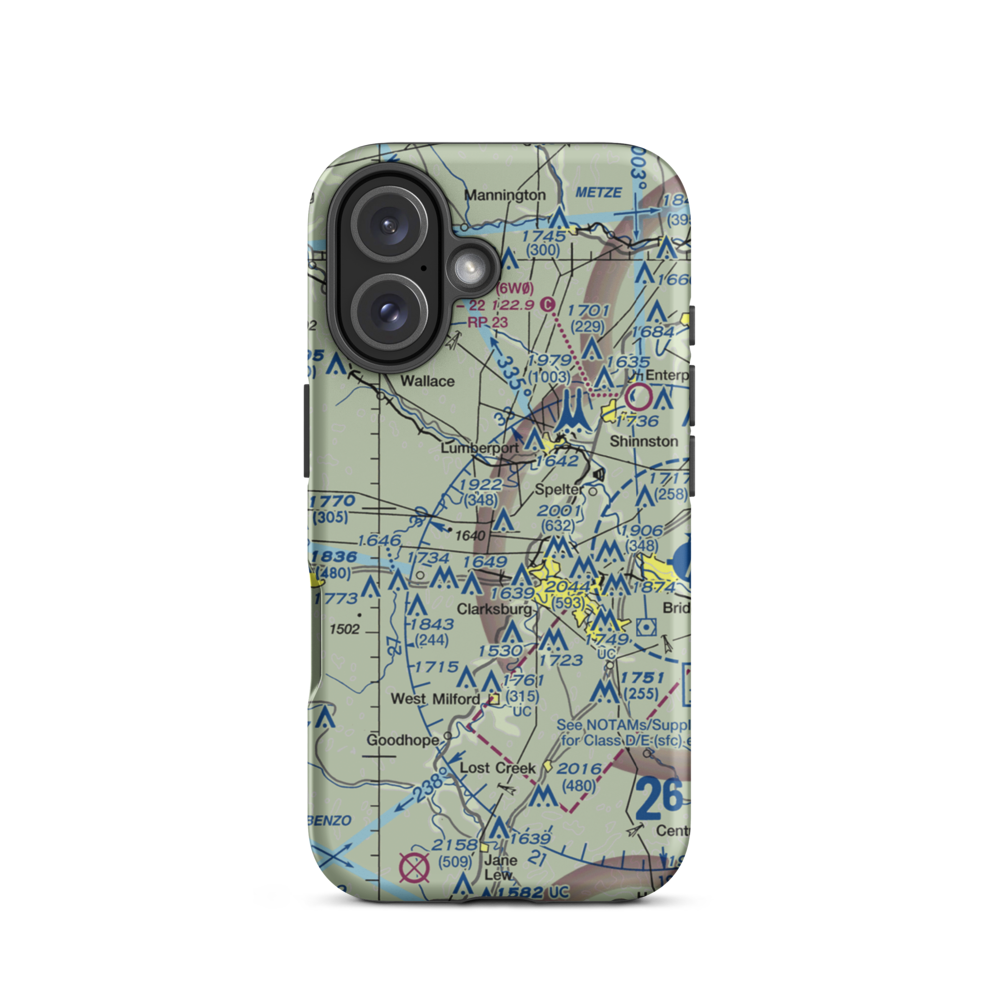 Ruth Field (WV28) VFR Sectional  Tough iPhone Case iPhone 16 model shown