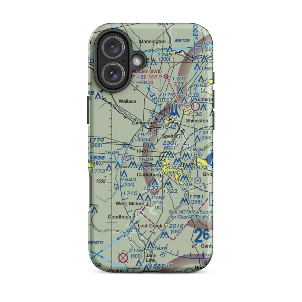 Ruth Field (WV28) VFR Sectional  Tough iPhone Case iPhone 16 Plus model shown