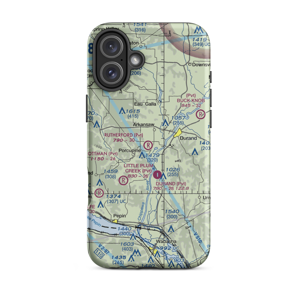 Rutherford Airport (28WI) VFR Sectional  Tough iPhone Case iPhone 16 Plus model shown