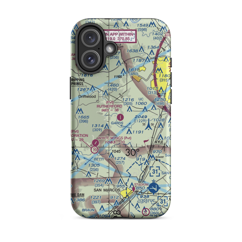 Rutherford Ranch Airport (85TX) VFR Sectional  Tough iPhone Case iPhone 16 Plus model shown