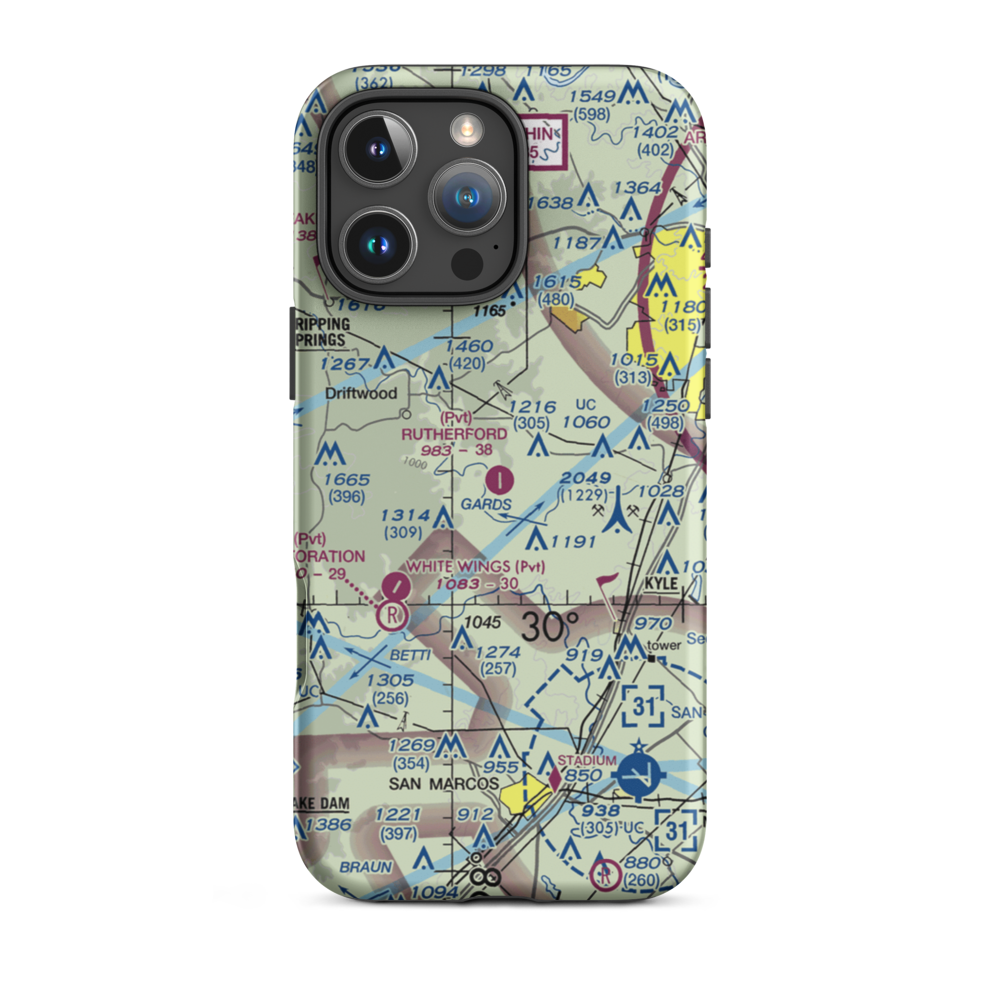 Rutherford Ranch Airport (85TX) VFR Sectional  Tough iPhone Case iPhone 16 Pro Max model shown