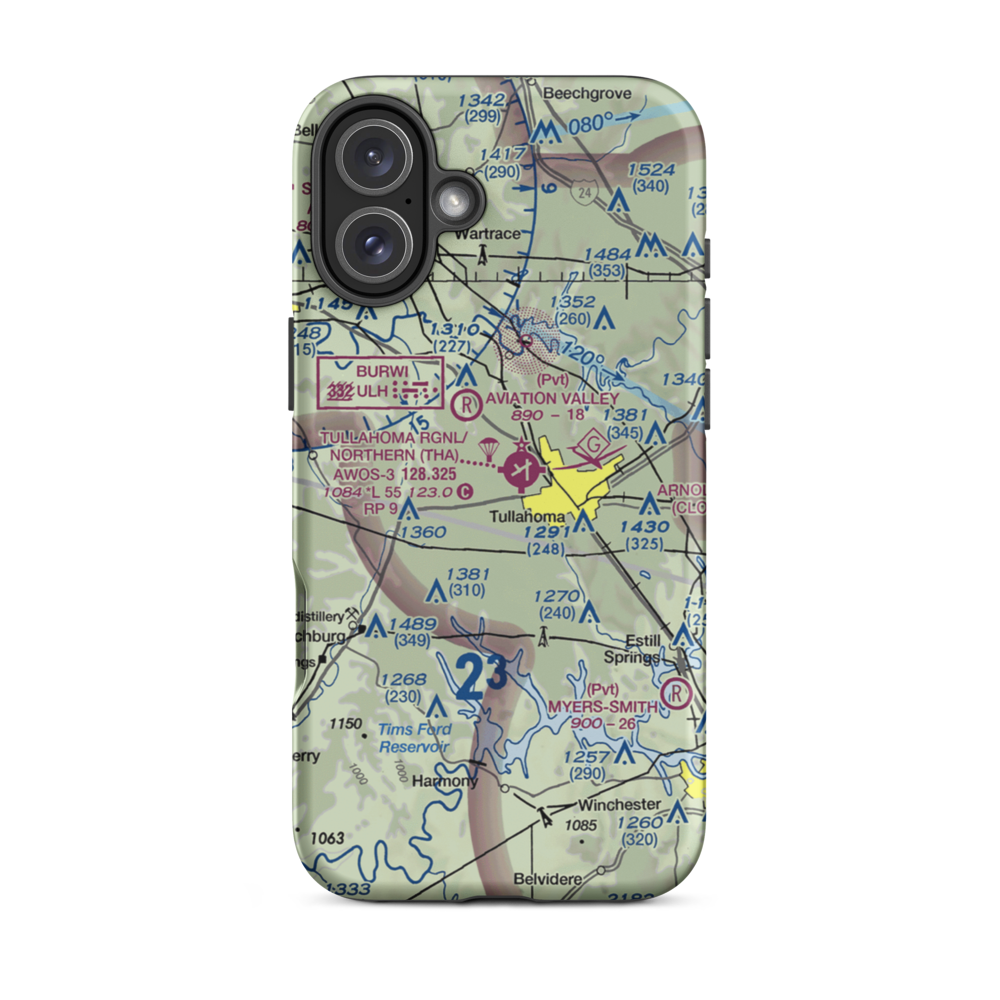 Rutledge Field (TN38) VFR Sectional  Tough iPhone Case iPhone 16 Plus model shown