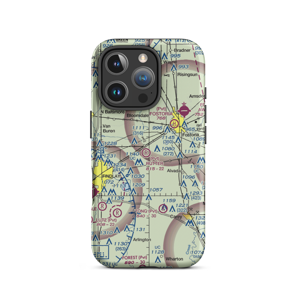 Rutter Airport (OA04) VFR Sectional  Tough iPhone Case iPhone 16 Pro model shown