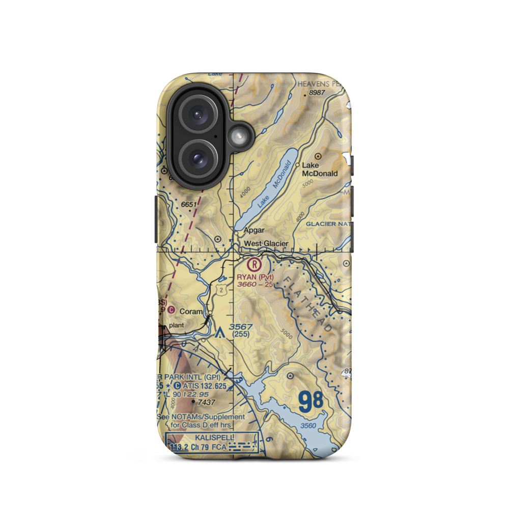 Ryan Field (2MT1) VFR Sectional  Tough iPhone Case iPhone 16 model shown