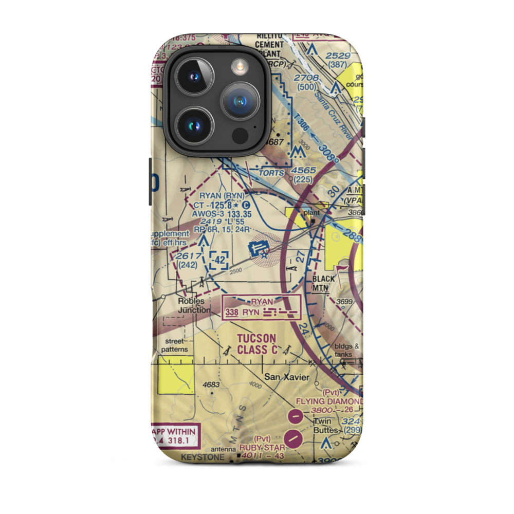 Ryan Field (RYN) VFR Sectional  Tough iPhone Case iPhone 16 Pro Max model shown
