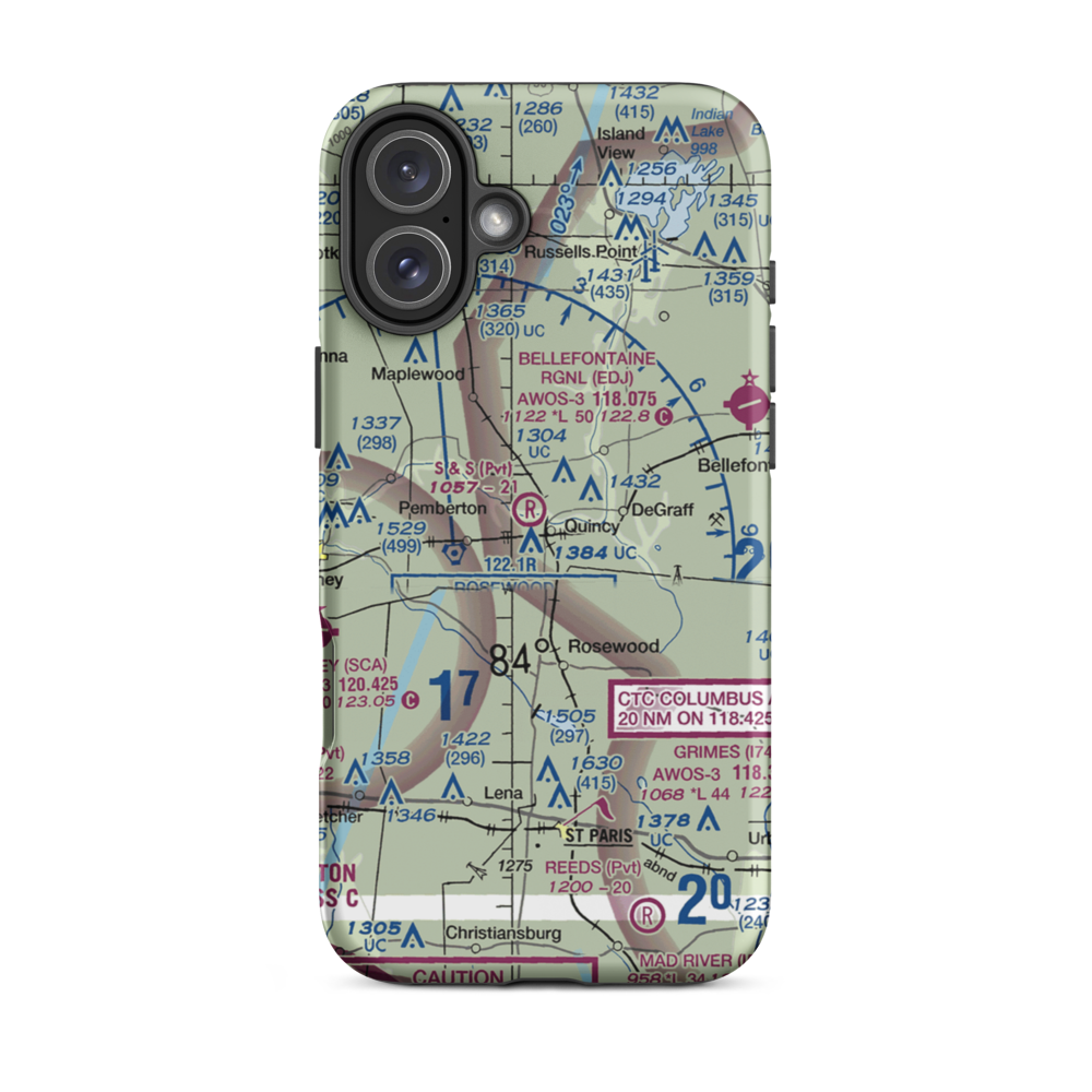 S and S Field (1OH1) VFR Sectional  Tough iPhone Case iPhone 16 Plus model shown