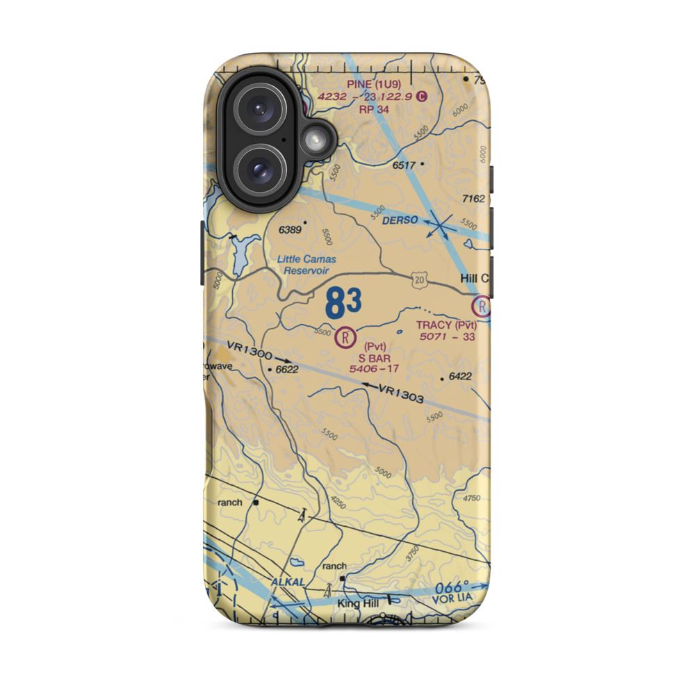S Bar Ranch Airport (ID09) VFR Sectional  Tough iPhone Case iPhone 16 Plus model shown