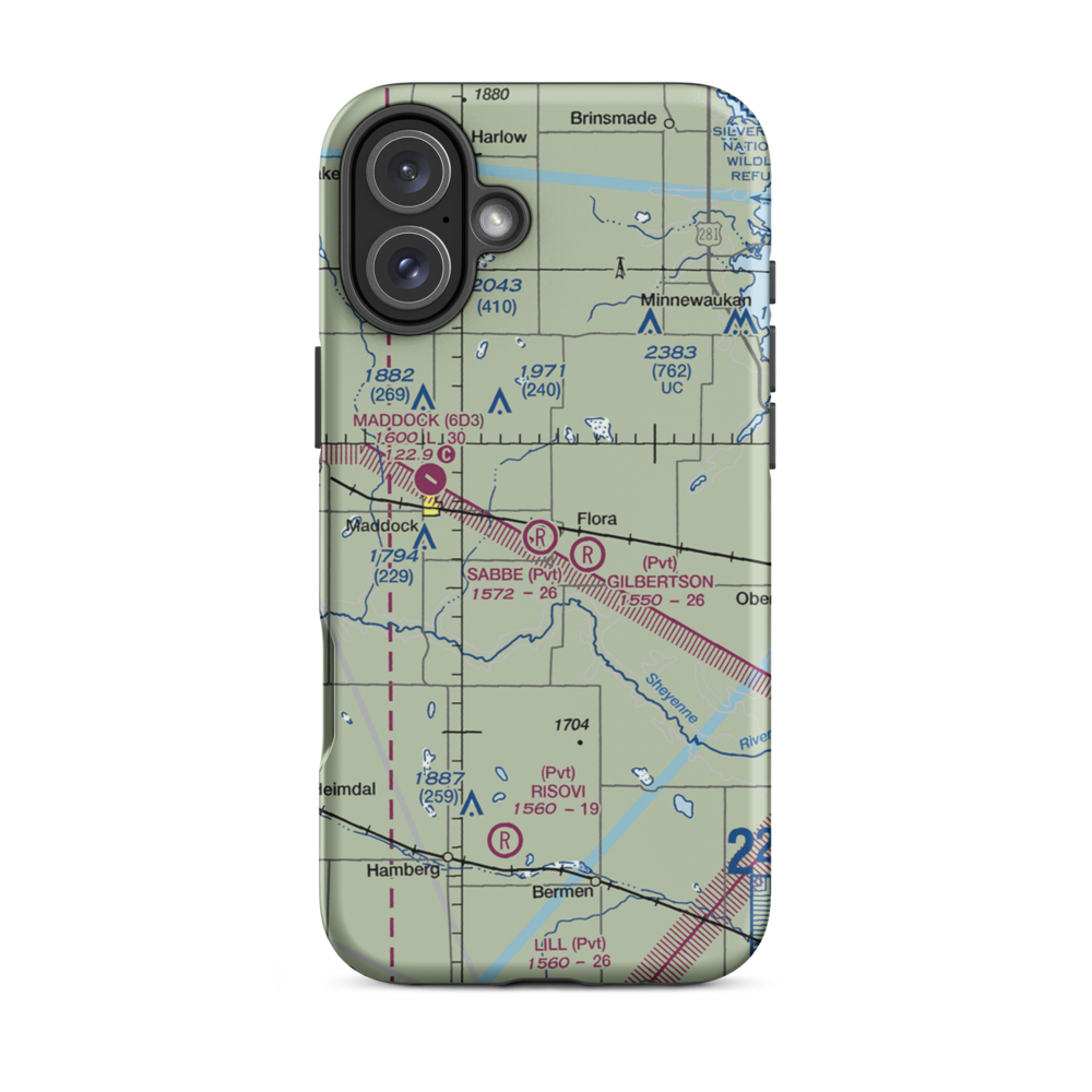 Sabbe Brothers Landing Strip (NA38) VFR Sectional  Tough iPhone Case iPhone 16 Plus model shown
