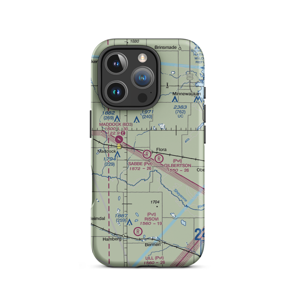 Sabbe Brothers Landing Strip (NA38) VFR Sectional  Tough iPhone Case iPhone 16 Pro model shown