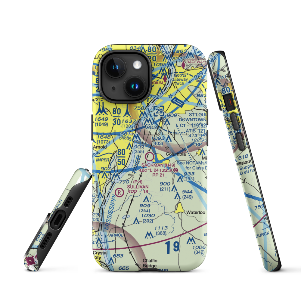 Sackman Field (H49) VFR Sectional  Tough iPhone Case iPhone 15 model shown