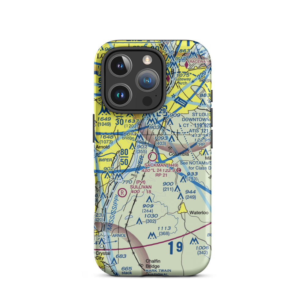 Sackman Field (H49) VFR Sectional  Tough iPhone Case iPhone 16 Pro model shown