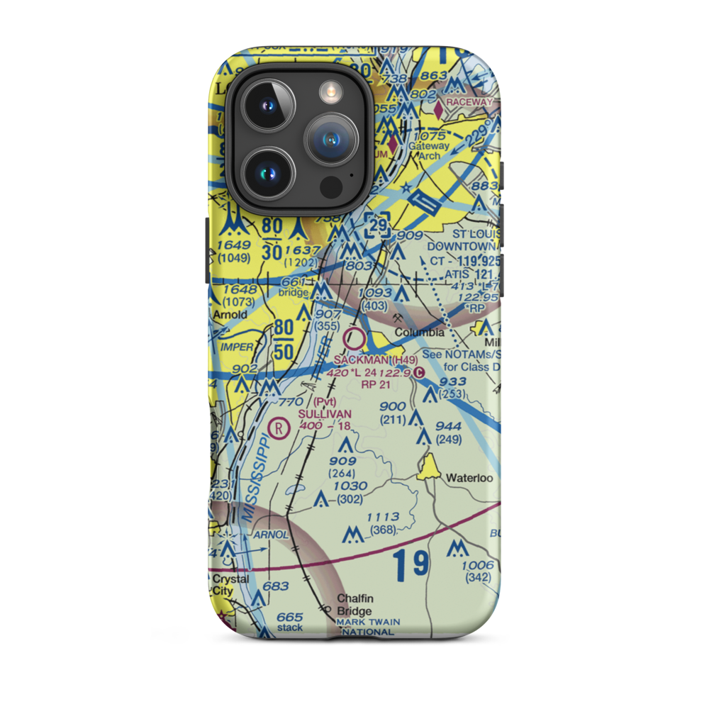 Sackman Field (H49) VFR Sectional  Tough iPhone Case iPhone 16 Pro Max model shown