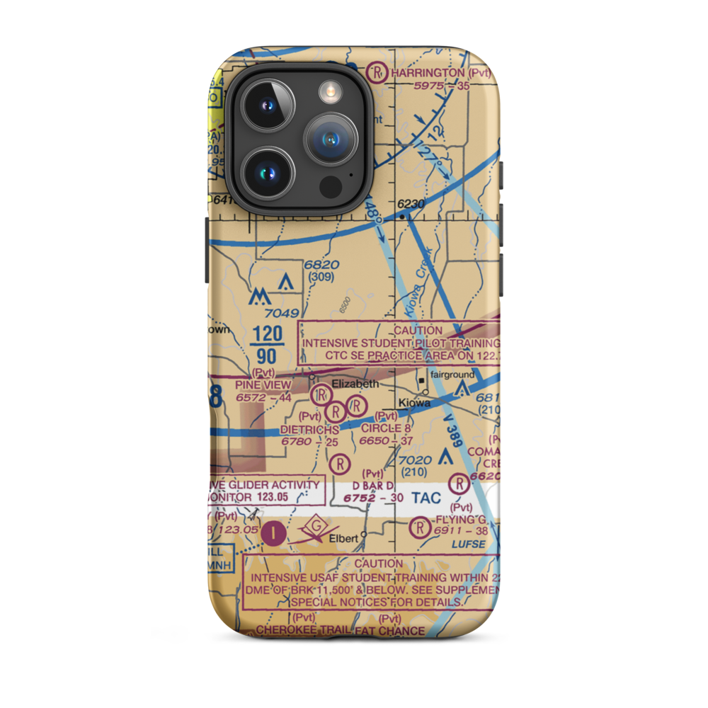 Safer Airport (2CD6) VFR Sectional  Tough iPhone Case iPhone 16 Pro Max model shown