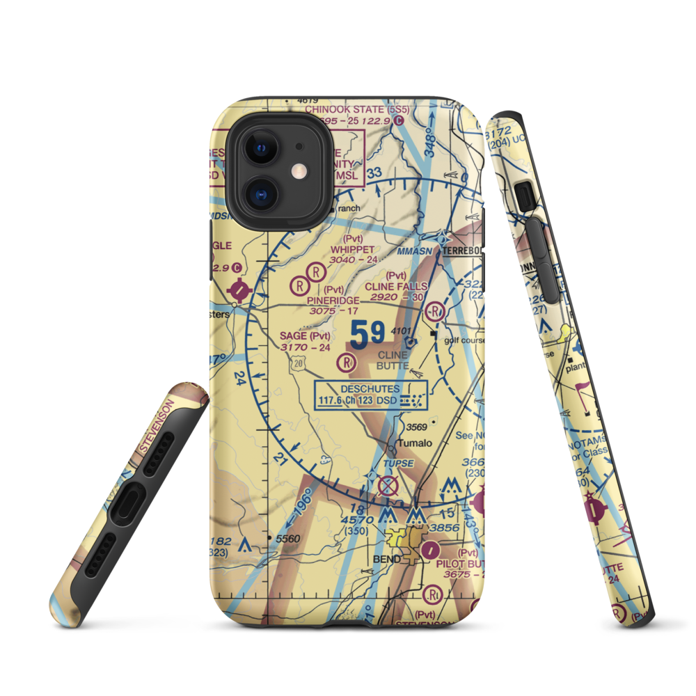 Sage Ranch Airport (OG15) VFR Sectional  Tough iPhone Case iPhone 11 model shown