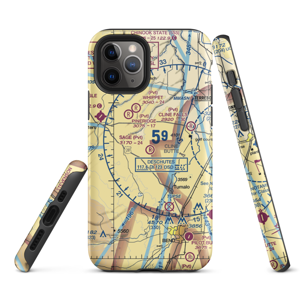 Sage Ranch Airport (OG15) VFR Sectional  Tough iPhone Case iPhone 11 Pro model shown