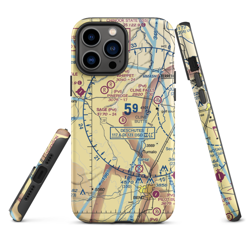 Sage Ranch Airport (OG15) VFR Sectional  Tough iPhone Case iPhone 13 Pro Max model shown