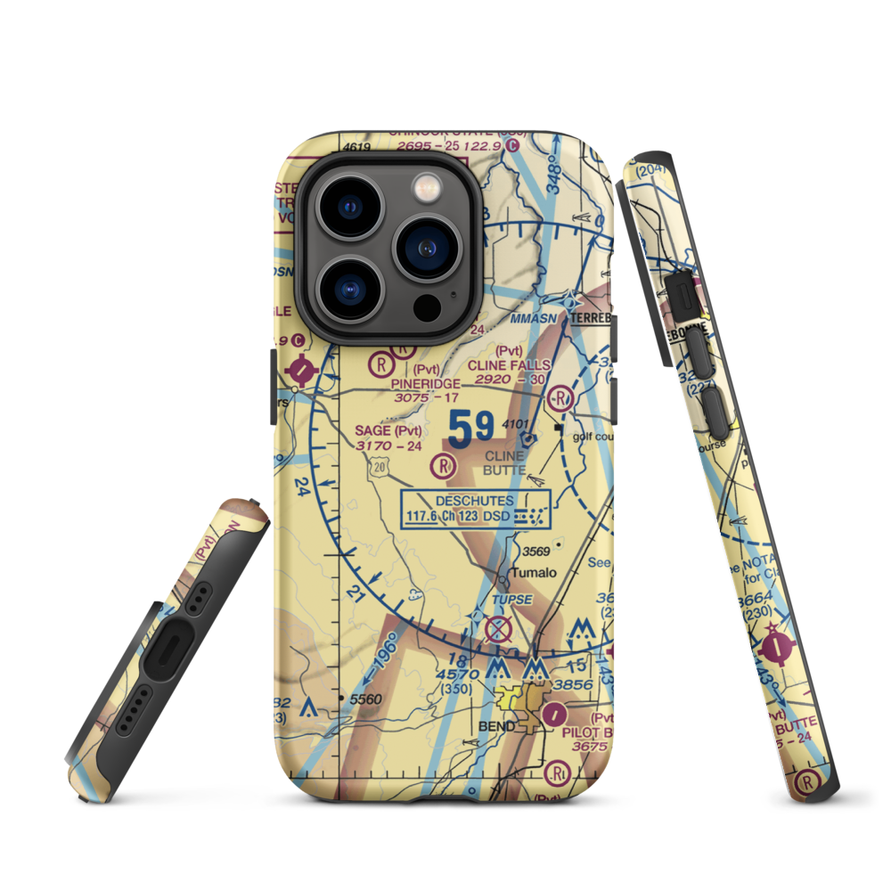 Sage Ranch Airport (OG15) VFR Sectional  Tough iPhone Case iPhone 14 Pro model shown