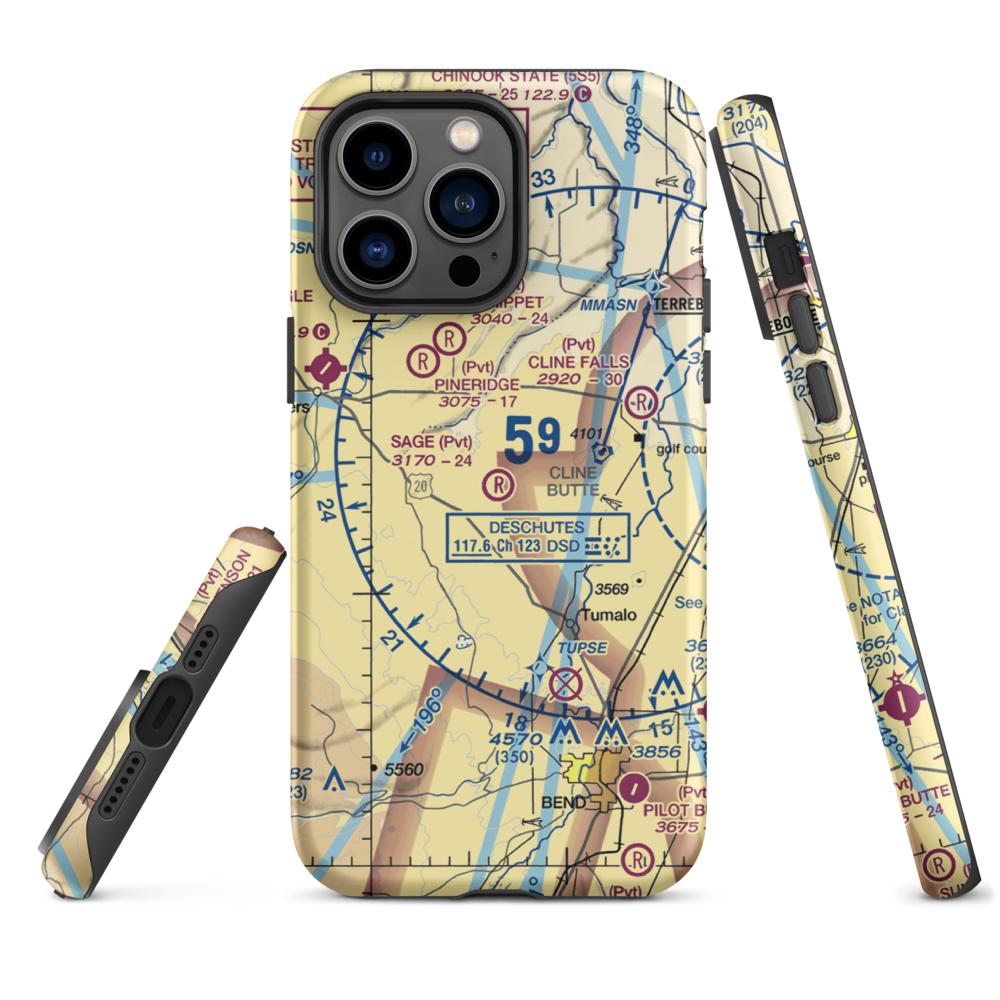 Sage Ranch Airport (OG15) VFR Sectional  Tough iPhone Case iPhone 14 Pro Max model shown