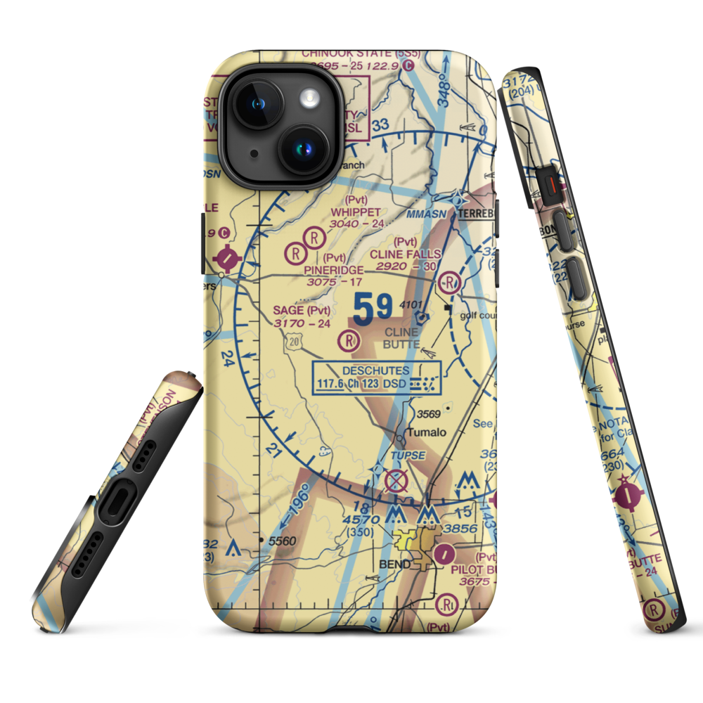 Sage Ranch Airport (OG15) VFR Sectional  Tough iPhone Case iPhone 15 Plus model shown