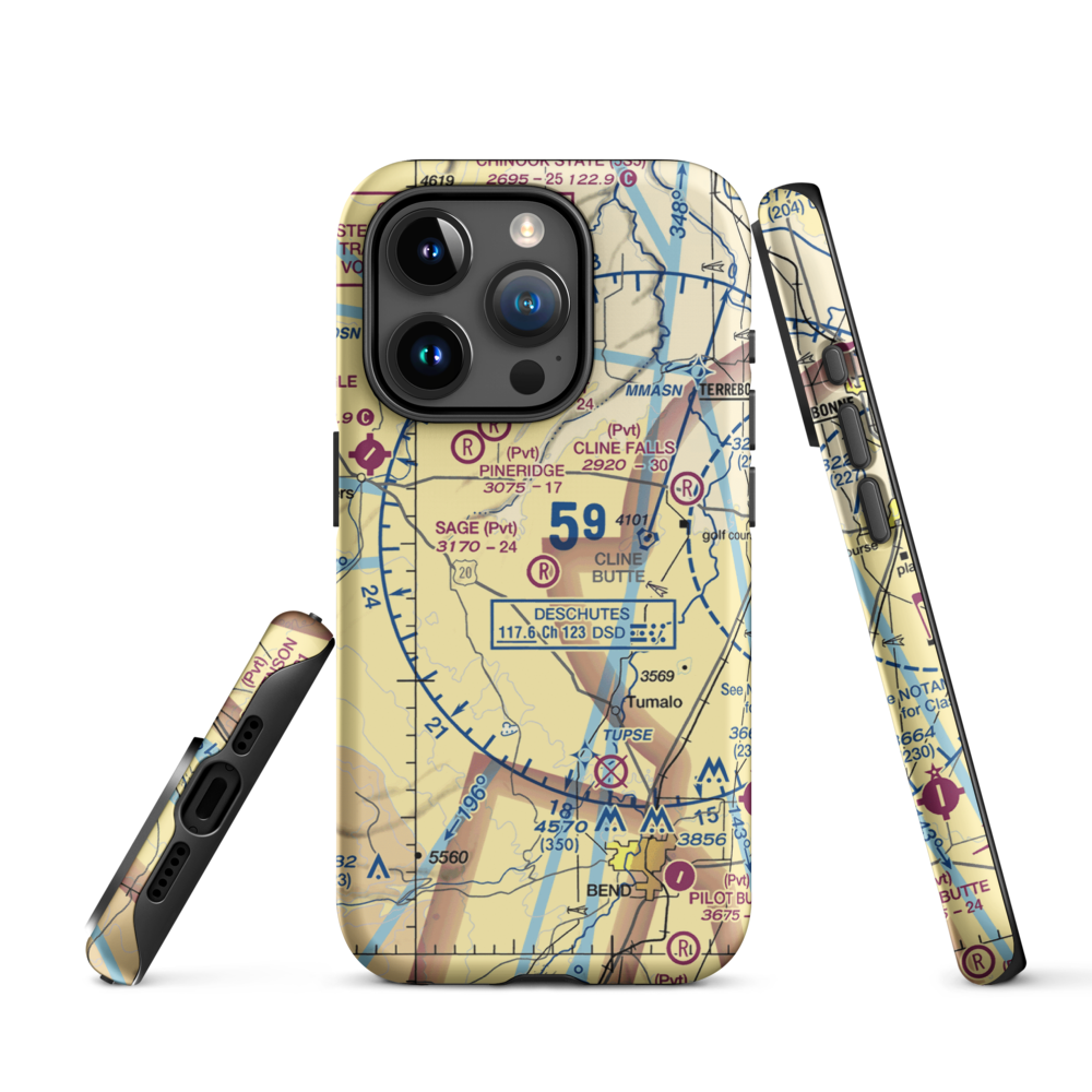 Sage Ranch Airport (OG15) VFR Sectional  Tough iPhone Case iPhone 15 Pro model shown