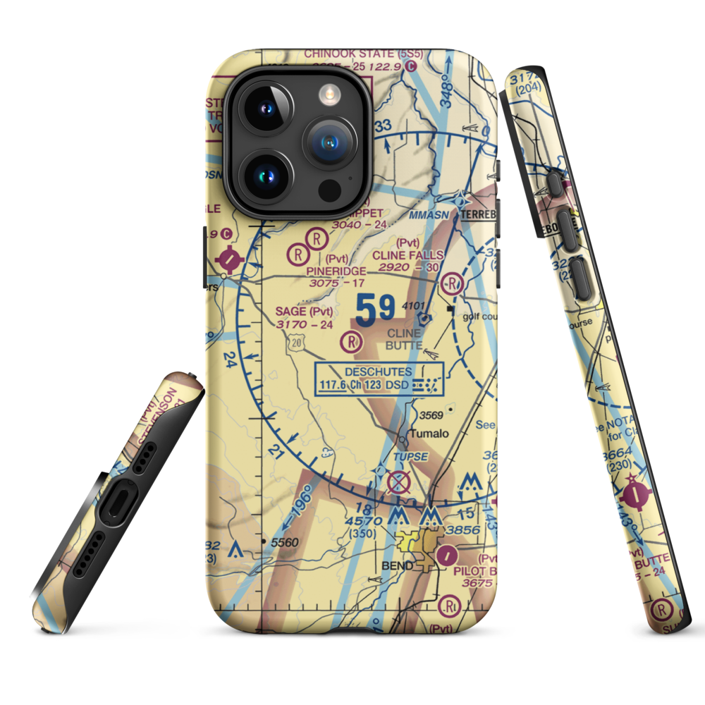 Sage Ranch Airport (OG15) VFR Sectional  Tough iPhone Case iPhone 15 Pro Max model shown
