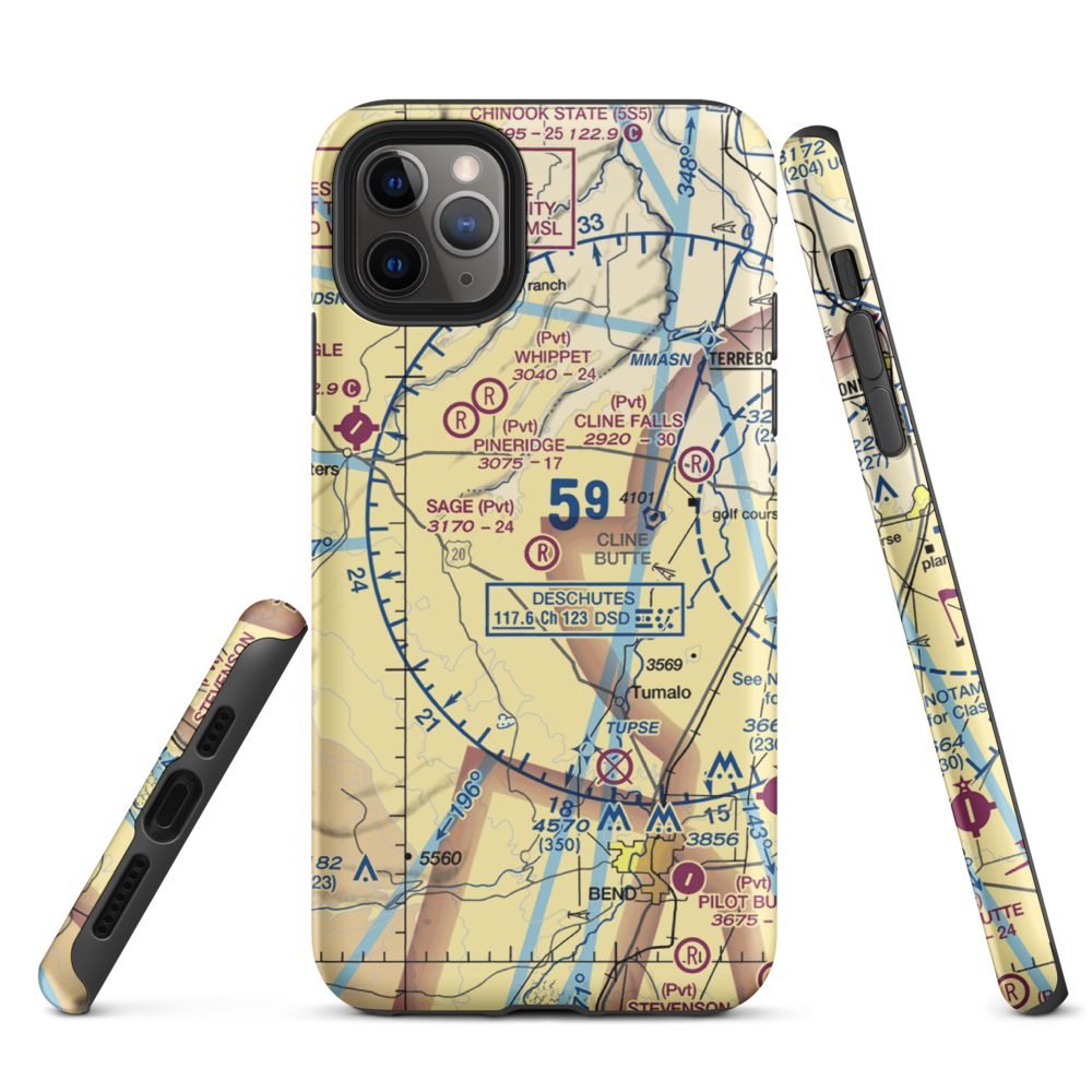 Sage Ranch Airport (OG15) VFR Sectional  Tough iPhone Case iPhone 11 Pro Max model shown