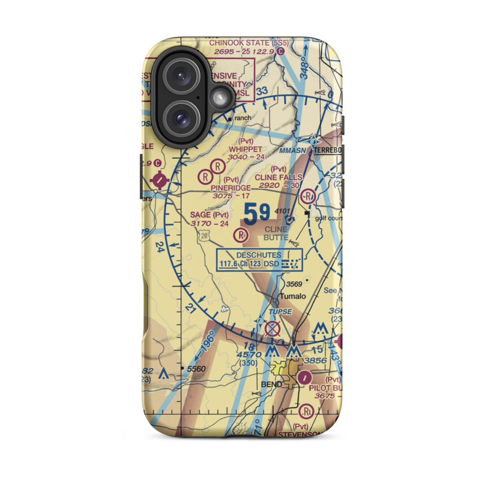 Sage Ranch Airport (OG15) VFR Sectional  Tough iPhone Case iPhone 16 Plus model shown