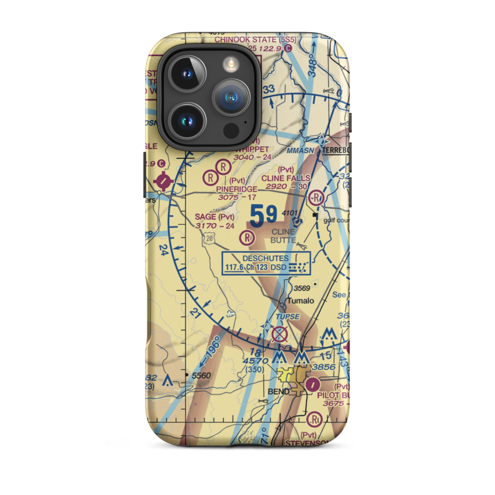 Sage Ranch Airport (OG15) VFR Sectional  Tough iPhone Case iPhone 16 Pro Max model shown