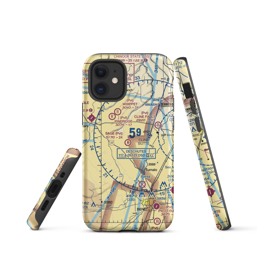Sage Ranch Airport (OG15) VFR Sectional  Tough iPhone Case iPhone 12 mini model shown