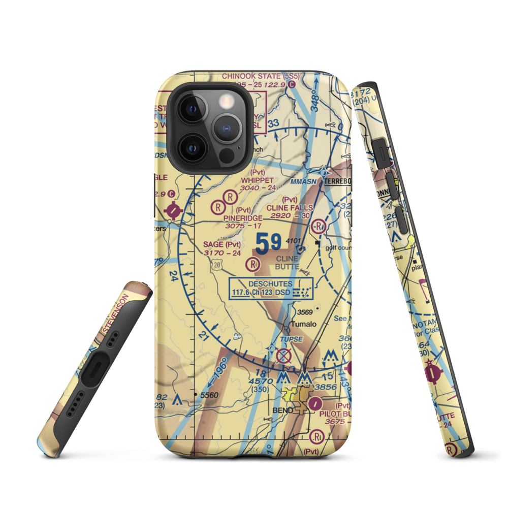 Sage Ranch Airport (OG15) VFR Sectional  Tough iPhone Case iPhone 12 Pro model shown